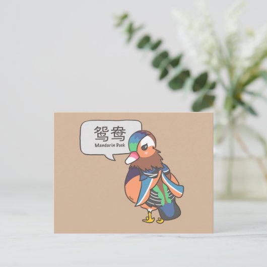 Mandarin Duck Postkarte (Stehend Vorderseite)