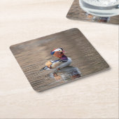 Mandarin Duck Rechteckiger Pappuntersetzer (angewinkelt)