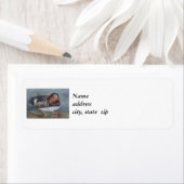 Mandarin Duck Rücksendeadressen-Aufklebers (Insitu)