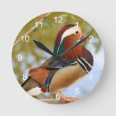 Mandarin Duck Runde Wanduhr (Vorderseite)