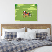 Mandarin Duck up close canvas print Leinwanddruck (Insitu (Schlafzimmer))