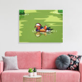 Mandarin Duck up close canvas print Leinwanddruck (Insitu (Wohnzimmer))