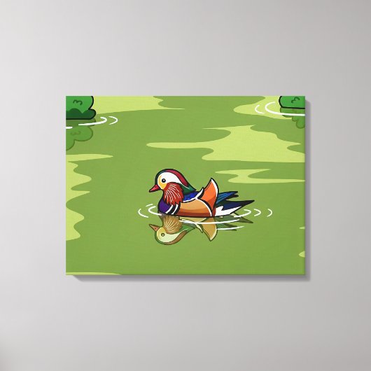 Mandarin Duck up close canvas print Leinwanddruck (Vorderseite)
