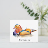 Mandarin Duck Watercolor Painting Postkarte (Stehend Vorderseite)