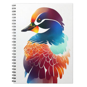 Mandarin Duck Wild Nature Animal Colors Malerei Notizblock