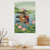 Mandarin Ducks Feng Shui Painting - Liebe & Harmon Poster (Küche)