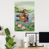 Mandarin Ducks Feng Shui Painting - Liebe & Harmon Poster (Heimbüro)