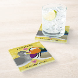 Mandarin Ducks Lovebirds jedes Jahr Glasuntersetzer