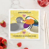 Mandarin Ducks Lovebirds Jubiläum Serviette (Beispiel)