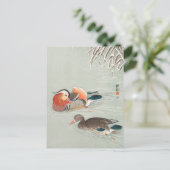 Mandarin Ducks Painting von Ohara Koson Postkarte (Stehend Vorderseite)