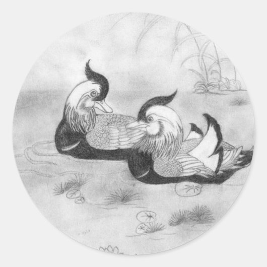 Mandarin Ducks Sticker (Vorderseite)