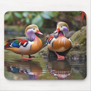 Mandarin Ente Animal Bird Wildlife Wilderness Art Mousepad