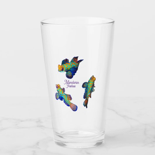 Mandarin-Fische Glas (Vorderseite)