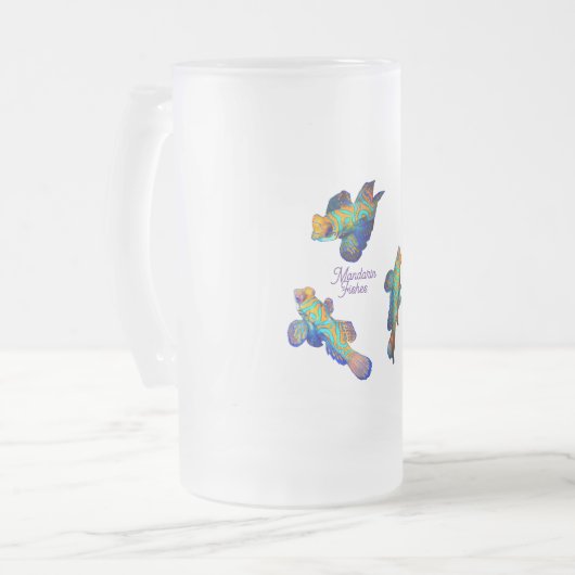 Mandarin-Fische Mattglas Bierglas (Vorderseite Links)