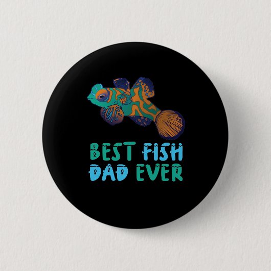 Mandarin Fish Aquarium Bester Vater je Button (Vorderseite)