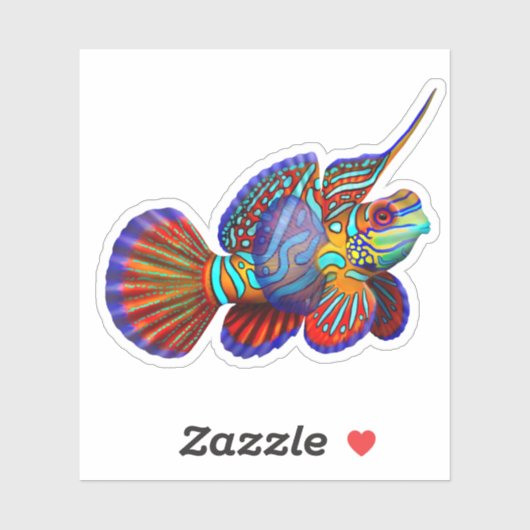 Mandarin Fish Ocean Fish Vinyl Sticker (Blatt)