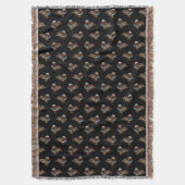 Mandarin Frenzy Throw Blanket (schwarz) Decke (Vorderseite Vertikal)
