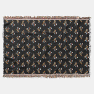Mandarin Frenzy Throw Blanket (schwarz) Decke