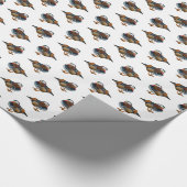 Mandarin Frenzy Wrapping Paper (weiß) Geschenkpapier (Ecke)