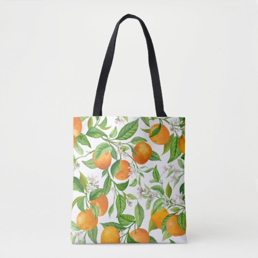 Mandarin Frucht nahtlos tropisches Muster, farbenf Tasche (Vorderseite)
