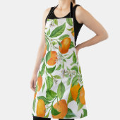 Mandarin Fruit Seamless Tropical Pattern, Colorful Schürze (InSitu)