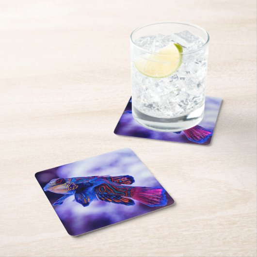 Mandarin Goby Fish Rechteckiger Pappuntersetzer (Vor Ort)