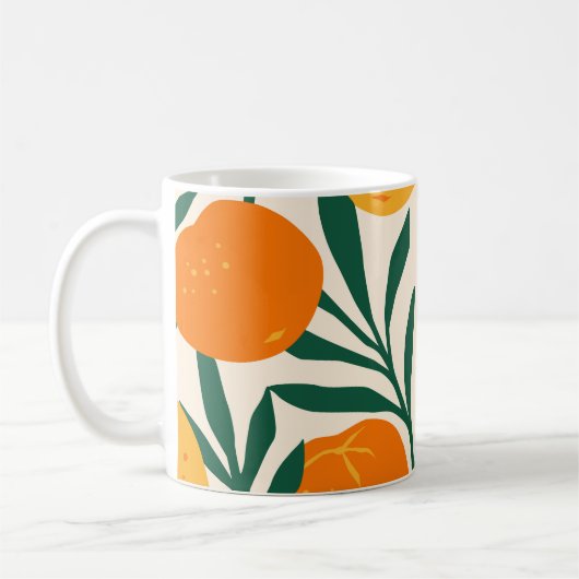 Mandarin Mosaic: Trendy Citrus Chic Kaffeetasse (Links)