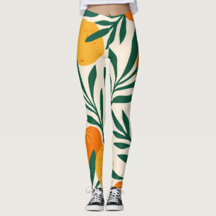 Mandarin Mosaic: Trendy Citrus Chic Leggings
