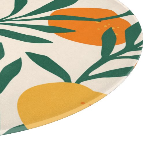 Mandarin Mosaic: Trendy Citrus Chic Schneidebrett (Ecke)