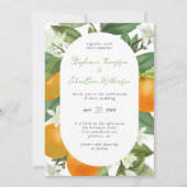 Mandarin Orange Botanical Elegante Wedding Einladung (Vorderseite)