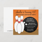 Mandarin Orange Lasst uns ein Ball-Bowling-Party h Einladung (Vorne/Hinten)