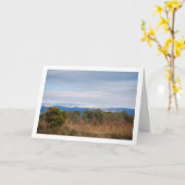 Mandarin Orange Tree and Snowy Mountains Karte (Gelbe Blume)