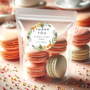 Mandarin Orange Watercolor Brautparty Vielen Dank Runder Aufkleber