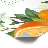 Mandarin Orange Watercolor Hochzeitstabelle Poster (Ecke)