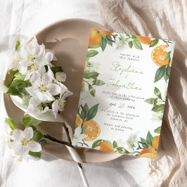 Mandarin Orange Watercolor Wedding Einladung