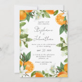 Mandarin Orange Watercolor Wedding Einladung (Vorderseite)