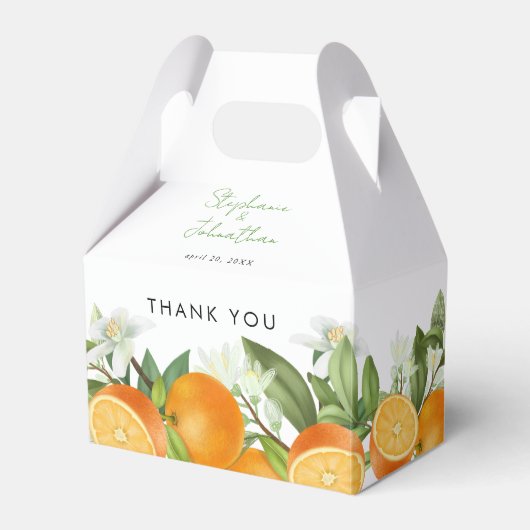 Mandarin Orange Watercolor Wedding Geschenkschachtel (Vorderseite)