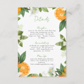 Mandarin Orange Watercolor Wedding Info Begleitkarte (Vorderseite)