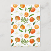 Mandarin Orange Watercolor Wedding Info Begleitkarte (Rückseite)