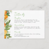 Mandarin Orange Watercolor Wedding Info Begleitkarte (Vorderseite)