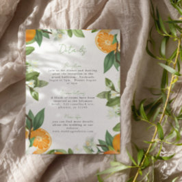 Mandarin Orange Watercolor Wedding Info Einladung