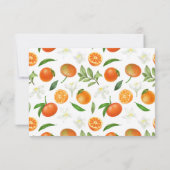 Mandarin Orange Watercolor Wedding RSVP Karte (Rückseite)
