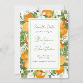 Mandarin Orange Watercolor Wedding  Save the Date (Vorderseite)
