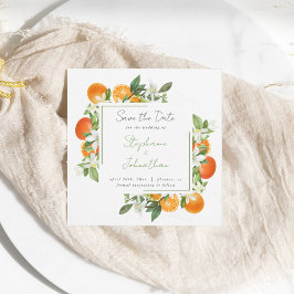 Mandarin Orange Watercolor Wedding  Save the Date