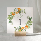 Mandarin Orange Watercolor Wedding Tischnummer