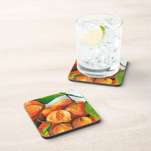 Mandarin-Orangenfrucht Getränkeuntersetzer (Rechte Seite)