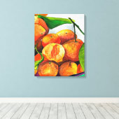 Mandarin-Orangenfrucht Leinwanddruck (Insitu (Holzboden))