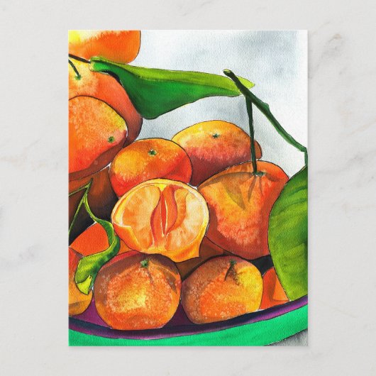 Mandarin-Orangenfrucht Postkarte (Vorderseite)