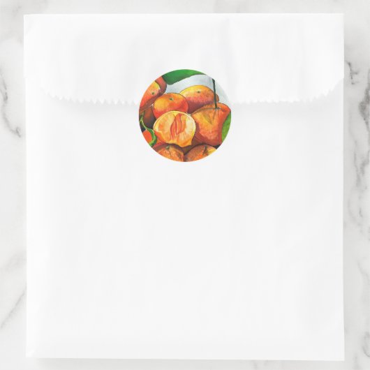 Mandarin-Orangenfrucht Runder Aufkleber (Tasche)