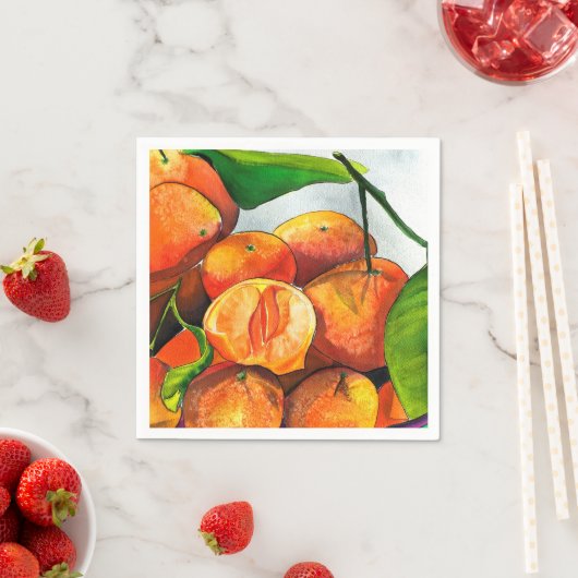 Mandarin-Orangenfrucht Serviette (Beispiel)